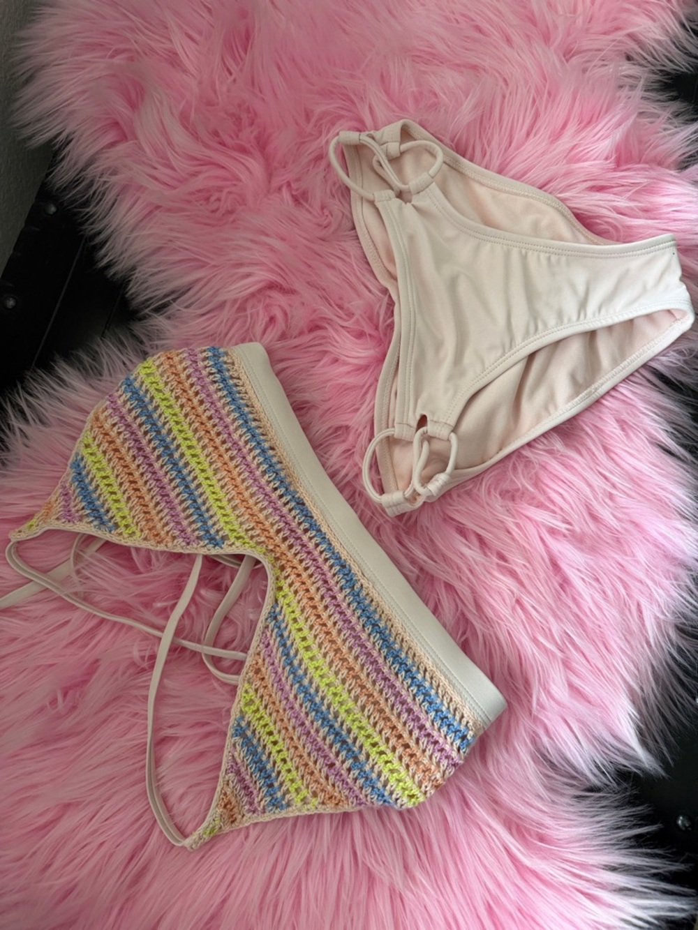 Xhilaration Pale Pink crocheted top